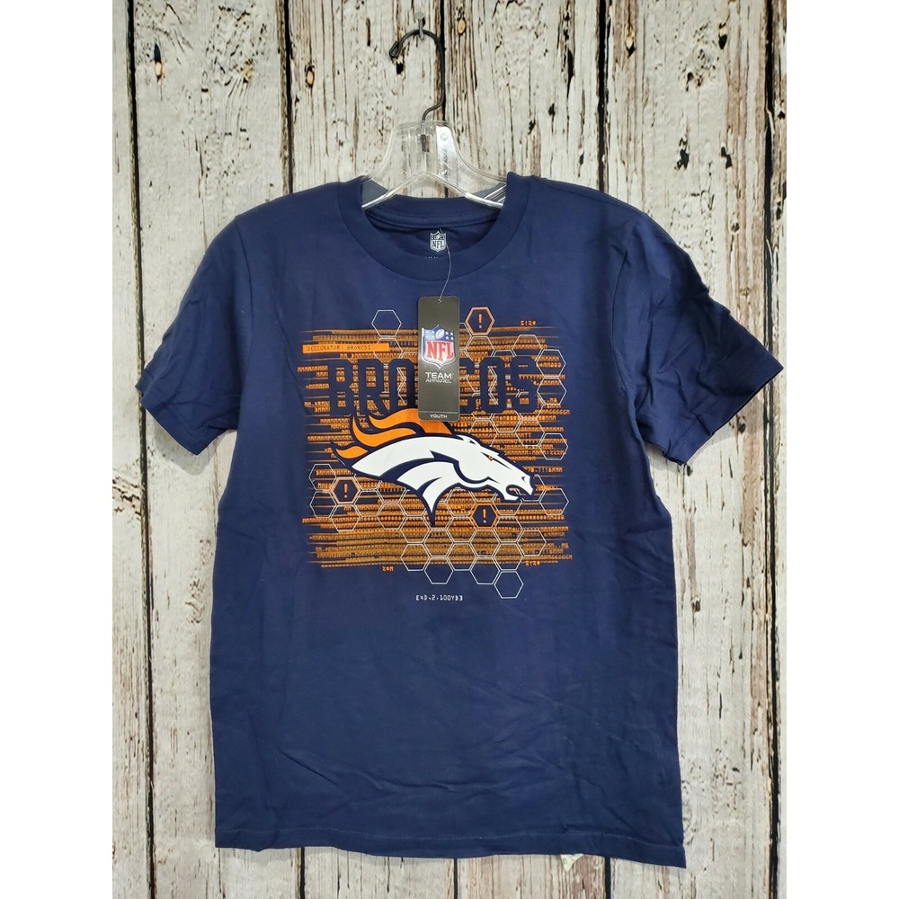 NFL Apparel Youth Medium Denver Broncos Short Sleeve Tee‎ Shirt T-Shirt NEW
